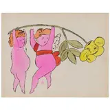 Andy Warhol, One Plate, from In the Bottom of My Garden (Feldman & Schellmann IV.89A), c. 1956, Offset lithograph with hand-coloring on wove paper