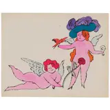 Andy Warhol, One Plate, from In the Bottom of My Garden (Feldman & Schellmann IV.94A), c. 1956, Offset lithograph with hand-coloring on wove paper