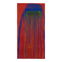 Pat Steir, Fire Waterfall, 2013, Unique screenprint with hand-painted additions by the artist on wove paper, unsigned (as issued)