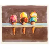 Wayne Thiebaud, Five Flavors, 2003, Lithograph in colors on wove paper