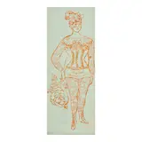 Andy Warhol, Tattooed Woman Holding a Rose, c. 1955, Offset lithograph in orange on Plover Onion Skin paper, from an edition of unknown size