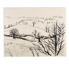 Untitled by Alexander Calder, circa 1952, India ink on paper, sold May 2025