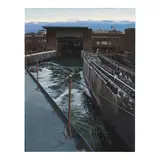 Richard Estes, Staten Island Ferry Slip, 1998, oil on board
