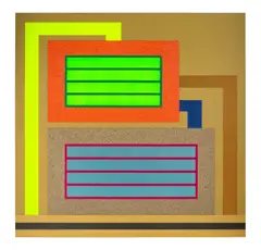 Peter Halley, Impulse, 2010, fluorescent acrylic, pearlescent acrylic, metallic acrylic and Roll-a-Tex on canvas