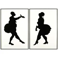 Kara Walker, Untitled, 2001, cut paper collage on paper, in two parts