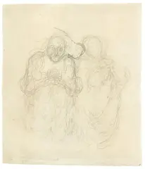 Honoré Daumier, Scapin et Géronte, Um 1860, Crayon Conté auf Bütten (Wasserzeichen: Wappen mit HP und dem Schriftzug HALLINES)