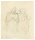 Honoré Daumier, Scapin et Géronte, Um 1860, Crayon Conté auf Bütten (Wasserzeichen: Wappen mit HP und dem Schriftzug HALLINES)