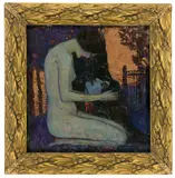 Wilhelm List, Salome, Um 1900, Öl auf Pappe. Im Künstlerrahmen