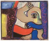 Horst Antes, Ohne Titel, Um 1962, Pastell auf Velours-Papier