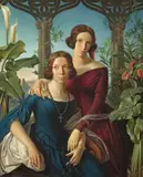 Johann Richard Seel, Betty Josefine Jacobine Bloem (1824-1903) und Friderike Luisa Amalia Bloem (geb. 1823), 1841, Öl auf Leinwand. Doubliert