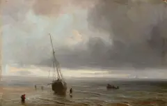 Théodore Gudin, Strandszene. (Nach) 1866/67, Öl auf Holz