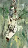 Karl Hagemeister, Birken am Wasser, 1912, Öl auf Leinwand