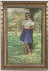 A Girl in a Folk Dress by Josef Koudelka, First half of 20th century, oil on canvas, sold Sep 2025