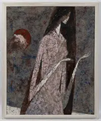 Richard Wiesner, Girl in a Pink Dress, 1970s, oil on canvas