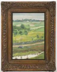 Antonín Hudeček, Sicilian Landscape, Around 1902, oil on plywood