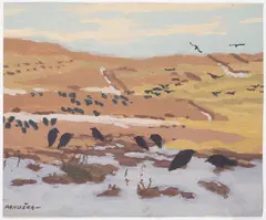 Jaroslav Panuška, Rooks in the Pre-Spring Near Oplany, 1930s, oil on cardboard