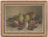 František Daněk-Sedláček, Still Life with Fruit, First half of 20th century, oil on canvas on cardboard