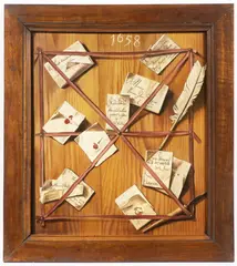 Vaillant Wallerant, Trompe L'Oeil with Letters, 20th century, oil on canvas