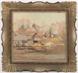 Václav Toman, Eš Village Near Pacov, 1945, oil on cardboard