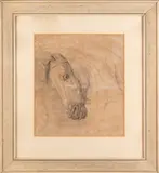 Quido Mánes, Head of a Horse, pencil, paper