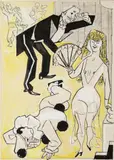 Josef Novák, Masquerade, 1930s, indian ink, watercolour, gouache, paper