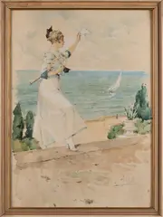 Jan Goth, Two Drawings, Around 1910, pencil, watercolour, paper