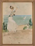 Jan Goth, Two Drawings, Around 1910, pencil, watercolour, paper