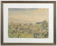 Rudolf Popper, Two Views of a City, 1949, watercolour, paper