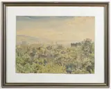 Rudolf Popper, Two Views of a City, 1949, watercolour, paper