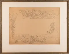 Josef Mauder, Two Drafts, 1872, ink, paper