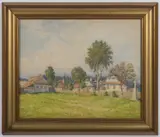 Jindřich Bubeníček, Village Houses, 1926, watercolour, paper