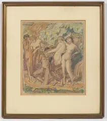 Karel Špillar, Allegory, 1920s, pencil, pastel, paper
