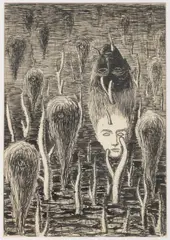 Josef Dumek, Surrealist Composition, 1938, ink, paper