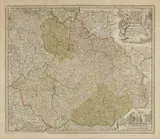Michael Kauffer, Map of Kingdom of Bohemia, 18th century, copper engraving, paper