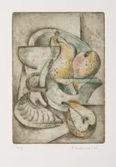 Alena Antonová, Pair of Still Lifes with Fruit, 2002, etching, paper