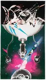 James Rosenquist, Where the Water Goes, 1989, 26-color pressed paper pulp work with lithography collage elements adhered, printed on white Rives BFK paper (adhered elements) and handmade white TGL paper (hand-colored with dyed pulp)