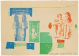 Robert Rauschenberg, Romances (Myth) (Romances series), 1977, 4-color lithograph on Barcham Green De Wint paper