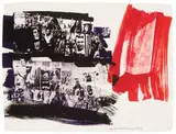 Robert Rauschenberg, Marmont Flair (Illegal Tender L.A. series), 1991, 4-color lithograph on Koller handmade off-white paper