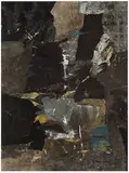 Paul Horiuchi, Earth Substance, 1963, Ink and paper collage on canvas