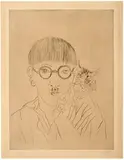 Léonard-Tsuguharu Foujita, Self-Portrait with Cat on Shoulder