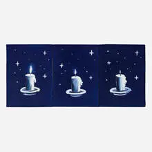 Flame by Richard Bosman, 1992, oil on canvas (triptych), sold Jun 2022