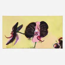 Black Orchids by Fritz Scholder, 2002, acrylic on canvas, sold Jun 2022