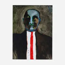 Mr. Big by Fritz Scholder, acrylic on paper, sold Jun 2022