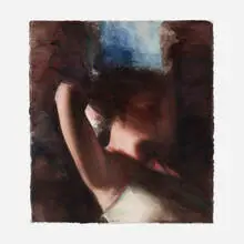 Sidney Goodman, Woman with Arms Up #1, 1988, watercolor on paper