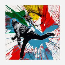 Hijack, Love Riot (Unique), 2022, acrylic and screenprint on paper