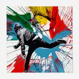 Hijack, Love Riot (Unique), 2022, acrylic and screenprint on paper