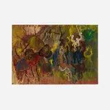 Purvis Young, Abstract Composition, oil on paper