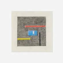 Second Theme by Burgoyne Diller, c. 1947, graphite and colored pencil on paper, sold Jun 2022