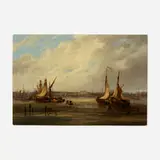 Frederick Calvert, Shipping in a Busy Port, c. 1830, oil on canvas