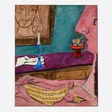 Edgar Levy, Still Life, Figure, Self Portrait, 1938, oil on canvas